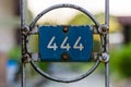 Plate with numbers 444 Royalty Free Stock Photo