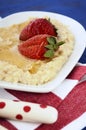 Plate of nutritious and healthy cooked breakfast oats Royalty Free Stock Photo