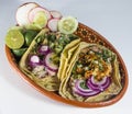 Plate of original Mexican carnitas tacos