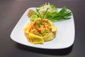 Plate of Pad Thai or phat Thai in omelette Royalty Free Stock Photo