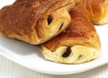 Plate with Pain au Chocolat Royalty Free Stock Photo