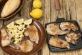 Roasted pork chops with potatoes Royalty Free Stock Photo