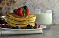 Pancakes, side view Royalty Free Stock Photo