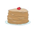 Plate with pancakes, vector