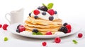 plate pancakes white background Royalty Free Stock Photo