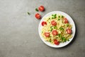 Plate of pasta with cheese and vegetables Royalty Free Stock Photo