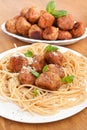 Plate of Pasta with Classic Meatballs