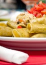 Plate of pasta salad. Royalty Free Stock Photo