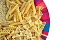 Plate with pasta variety Royalty Free Stock Photo