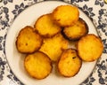 A plate of pastÃÂ©is do Egipto (cakes from Egypt), traditional Portuguese sweets Royalty Free Stock Photo