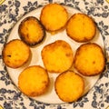 A plate of pastÃÂ©is do Egipto (cakes from Egypt), traditional Portuguese sweets Royalty Free Stock Photo