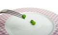 Plate with peas and centimeter measure