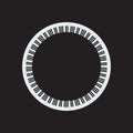 Plate piano key frame border. Piano keyboard Circle shape vector illustration. Royalty Free Stock Photo