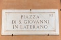 Plate Piazza San Giovanni in Laterano Roma Italy Targa