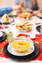 Plate with Piftie or Racitura at a festive meal. Aspic Meal Royalty Free Stock Photo