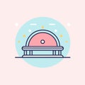 Vector of a flat icon of a pink dome on a plate