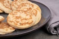 Homemade blinis in a plate