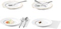 Plate with plug, knife, spoon, rice and cockroach Royalty Free Stock Photo