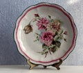 Antique porcelain plate with roses