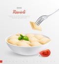 Ravioli Realistic Composition