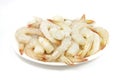 Plate of Raw Prawn Shrimps Royalty Free Stock Photo