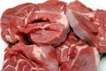 A plate of raw stewing steak Royalty Free Stock Photo