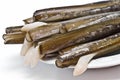 A plate of razor clams.