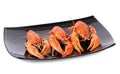 Plate of red boiled lobsters Royalty Free Stock Photo
