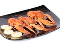 Plate of red boiled lobsters Royalty Free Stock Photo