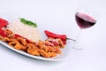 A Plate rice and special chicken Royalty Free Stock Photo