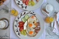 Plate with rich breakfast Royalty Free Stock Photo