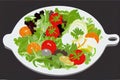 a plate of salad with tomatoes Royalty Free Stock Photo