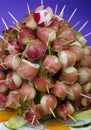 Plate with Serrano ham covering pieces of melon Royalty Free Stock Photo