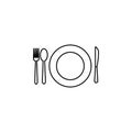 a plate and a serving icon. Element of otel and motels for mobile concept and web apps. Thin line icon for website design and deve