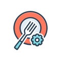 Color illustration icon for Plate Setting, catering and dishware