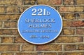 Plate with Sherlock Holmes name on Baker street 221b, London, UK Royalty Free Stock Photo