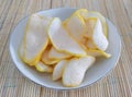 a plate of shrimp crackers ready to be served