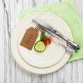 Plate with small portion of food Royalty Free Stock Photo