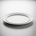 Plate with a smooth surface and a slightly raised rim is set Royalty Free Stock Photo