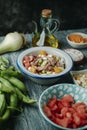 spanish broad bean salad typical of andalusia Royalty Free Stock Photo