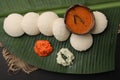 Plate of south indian food idli sambar dosa wada chutney,