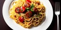 Spagetthi with tomatos Royalty Free Stock Photo