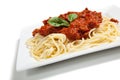 Plate of Spaghetti with meat sauce