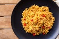 A plate of spicy indonesian fried noodle Royalty Free Stock Photo