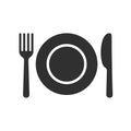 Plate spoon fork vector cutlery vector icon Royalty Free Stock Photo