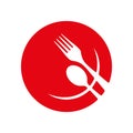 Plate with Spoon and Fork Vector Icon.