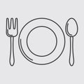 plate with spoon and fork. Vector illustration decorative design Royalty Free Stock Photo