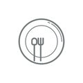 plate with spoon and fork. Vector illustration decorative design Royalty Free Stock Photo