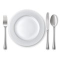 Plate with spoon, knife and fork Royalty Free Stock Photo