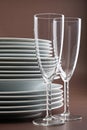 Plate stack and glasses
